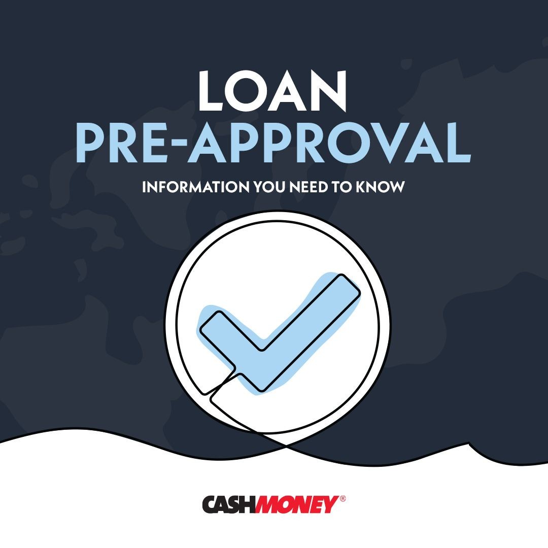 The title What You Need to Know about Loan Pre-Approvals with a large blue checkmark.